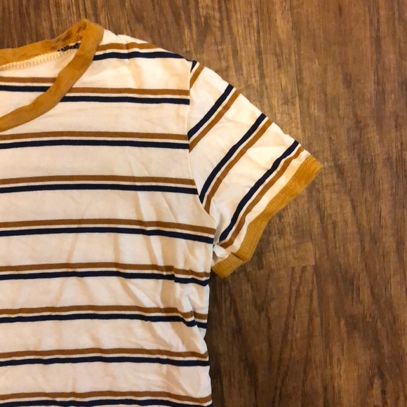navy and mustard striped crop top - Picture 3 of 3